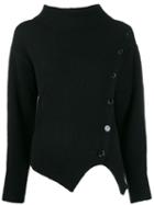 Luisa Cerano Asymmetric Button Jumper - Black