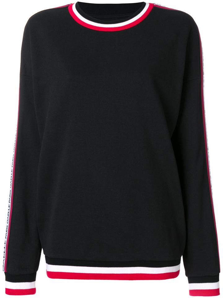 Gaelle Bonheur Side Stripe Sweatshirt - Black