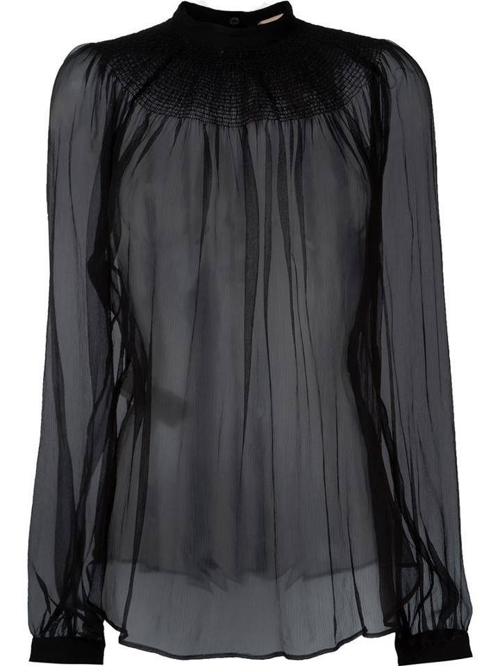 No21 Billowing Sleeve Sheer Blouse