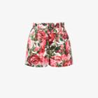 Dolce & Gabbana Rose Print Shorts, Women's, Size: 44, Pink/purple, Cotton