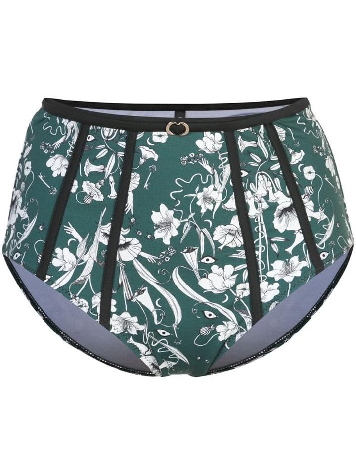 Morgan Lane Luna Floral Bikini Bottoms - Green