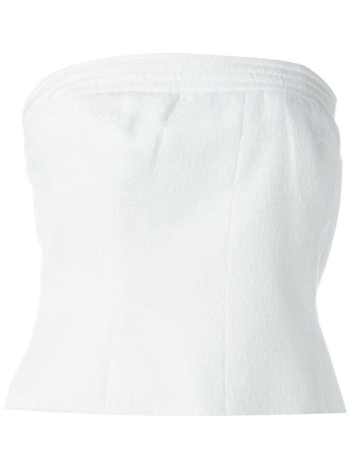 Jean Louis Scherrer Pre-owned Strapless Jacquard Top - White