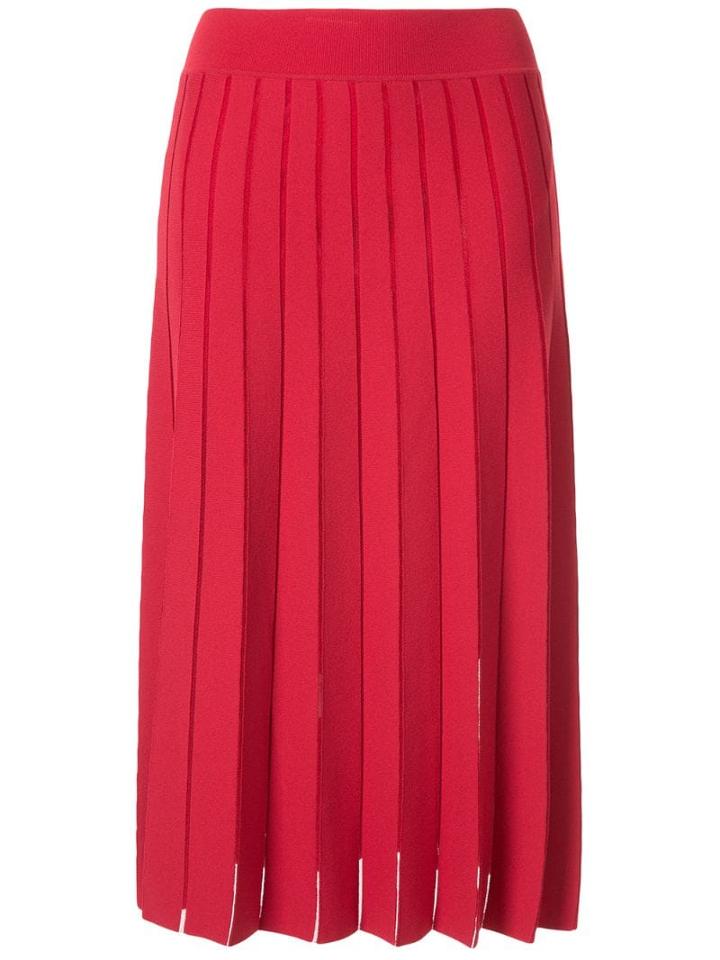 Casasola Pleated Knit Skirt - Red
