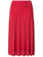 Casasola Pleated Knit Skirt - Red