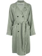 Raquel Allegra Double-breasted Trench Coat - Green