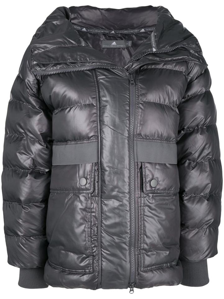 Adidas By Stella Mccartney Zip Front Puffed Jacket - Grey