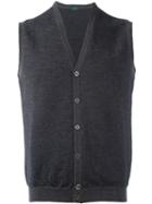 Zanone V-neck Pullover, Men's, Size: 48, Grey, Virgin Wool