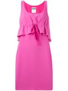Moschino - Ruffled Dress - Women - Polyester/triacetate - 46, Pink/purple, Polyester/triacetate