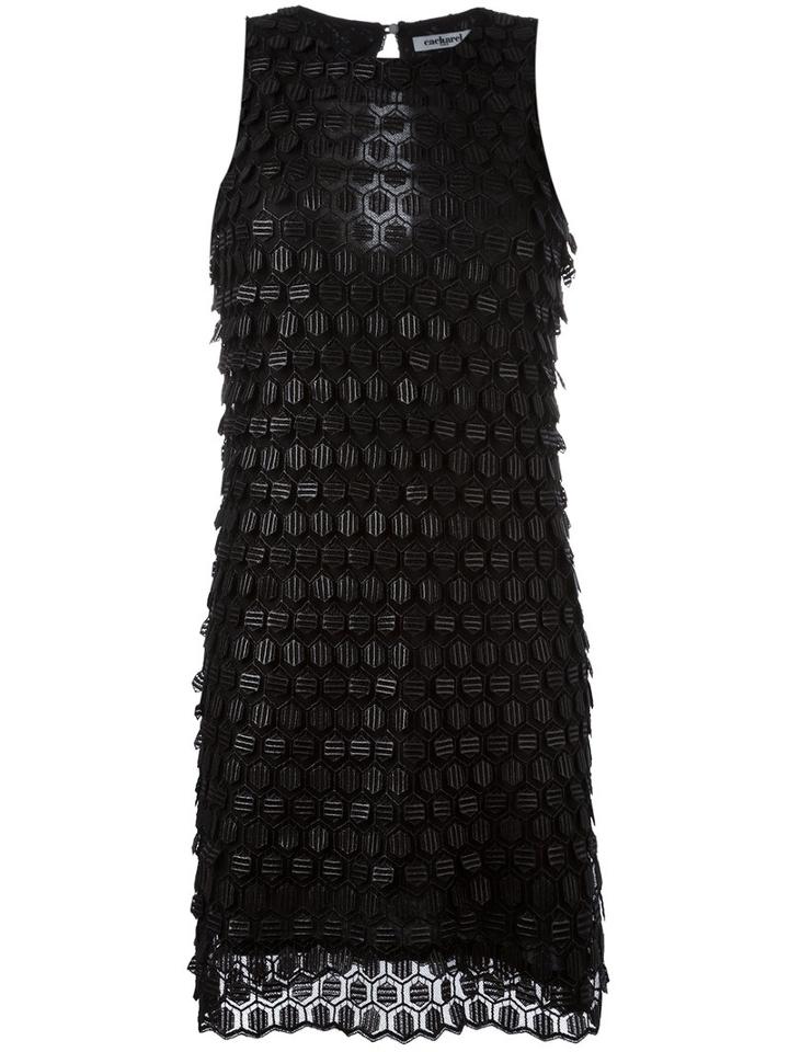 Cacharel - Scale Effect Dress - Women - Polyester - 36, Black, Polyester