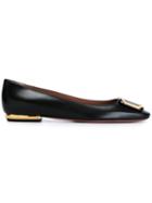 Bally Branded Plaque Ballerinas