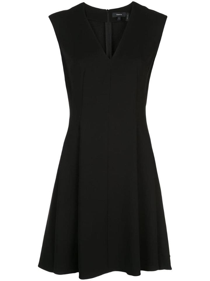Theory Crepe Pleated Style Dress - Black