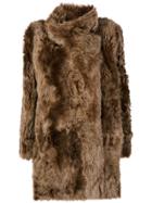 Meteo By Yves Salomon Fur Draped Coat - Brown