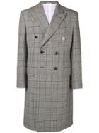 Calvin Klein 205w39nyc Check Double-breasted Coat - Grey