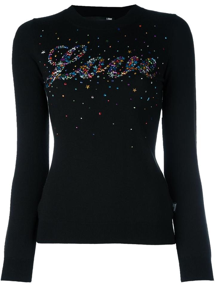 Love Moschino Star Studded Jumper, Women's, Size: 44, Black, Polyamide/viscose/wool