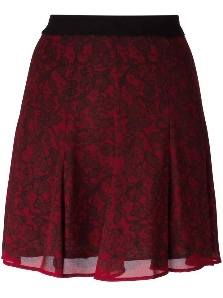 Michael Michael Kors Lace Print Skirt, Women's, Size: 4, Black, Polyester