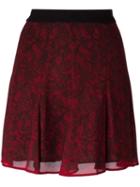 Michael Michael Kors Lace Print Skirt, Women's, Size: 4, Black, Polyester