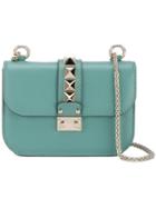Valentino Valentino Garavani Glam Lock Shoulder Bag, Women's, Blue, Leather/cotton/metal