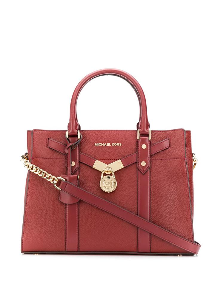 Michael Michael Kors Hamilton Legacy Pebbled Tote Bag - Red