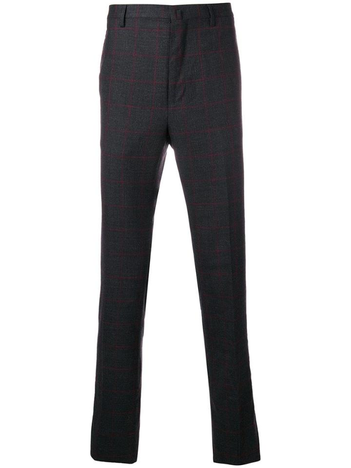 Lanvin High Waisted Check Trousers - Grey