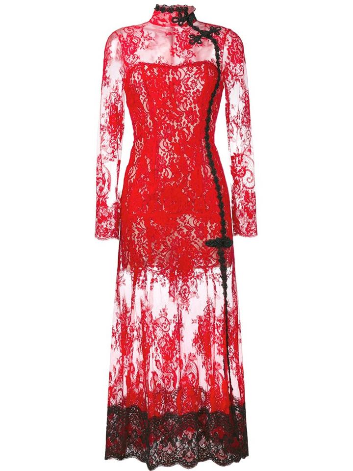 Alessandra Rich Lace Evening Dress
