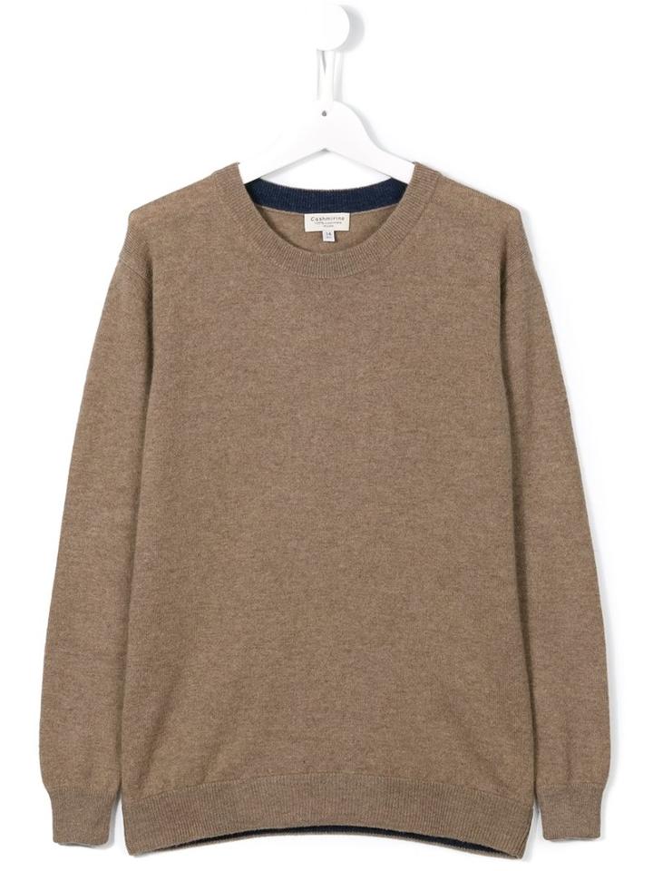 Cashmirino - Round Neck Jumper - Kids - Cashmere - 16 Yrs, Brown