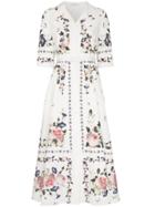 Erdem Kasia Floral-print Shirt Dress - White