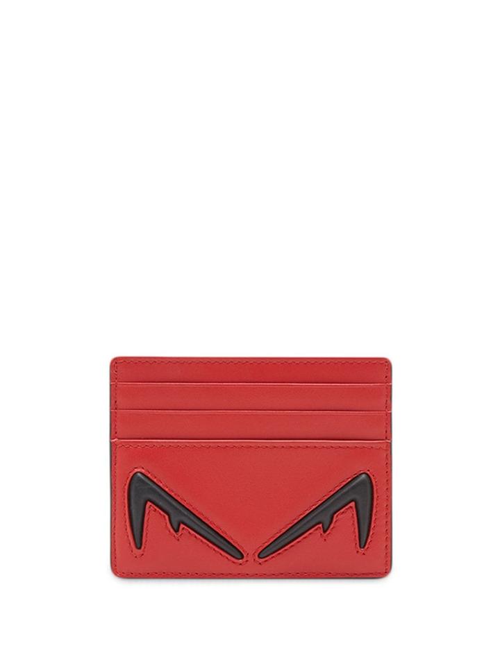 Fendi Diabolic Eyes Motif Cardholder - Red