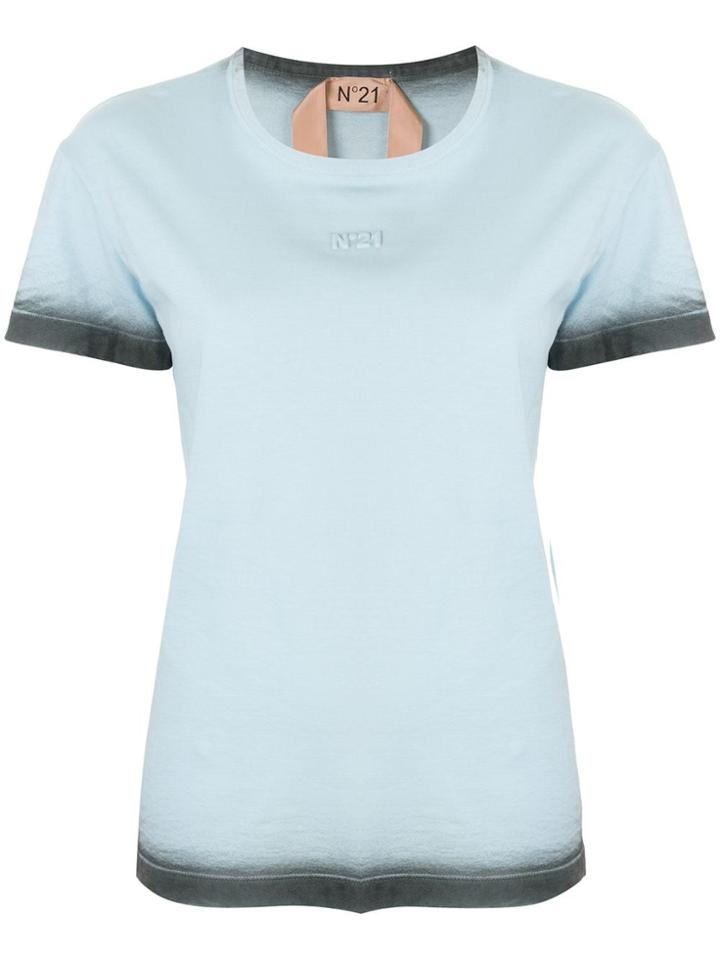 Nº21 Textured Logo Ombré T-shirt - Blue