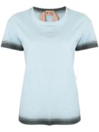 Nº21 Textured Logo Ombré T-shirt - Blue