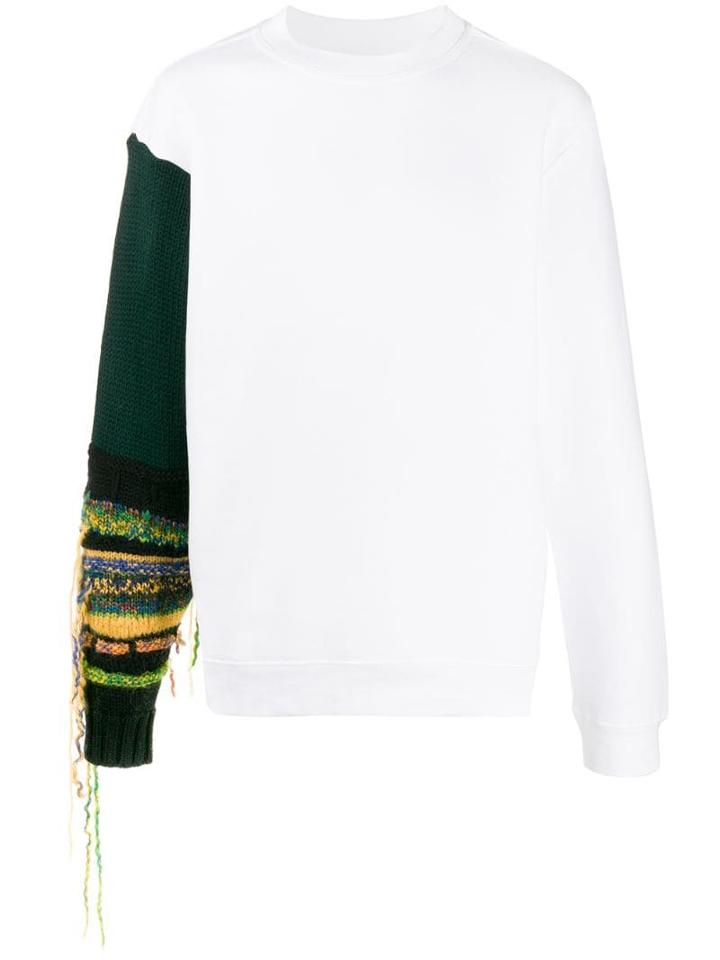 Corelate Contrast Sleeve Sweater - White