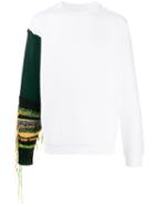 Corelate Contrast Sleeve Sweater - White