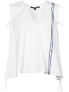 Derek Lam - Striped Detail Sleeveless Blouse - Women - Cotton - 44, White, Cotton