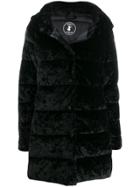 Save The Duck Velvet Effect Padded Coat - Black