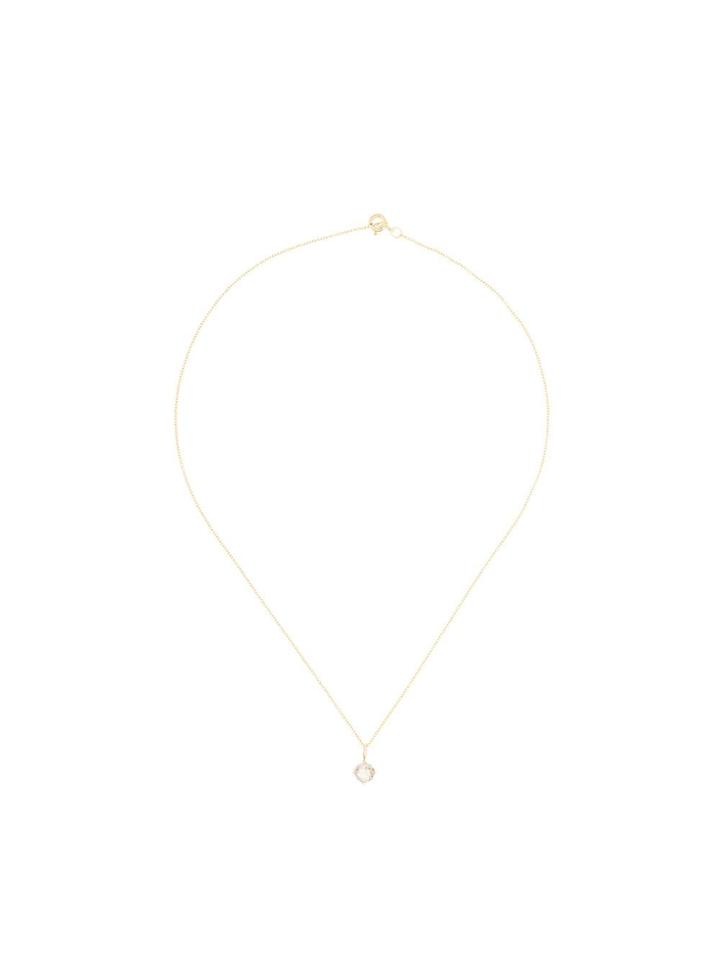 Natalie Marie 9kt Yellow Gold Rutilated Quartz Pendant Necklace -