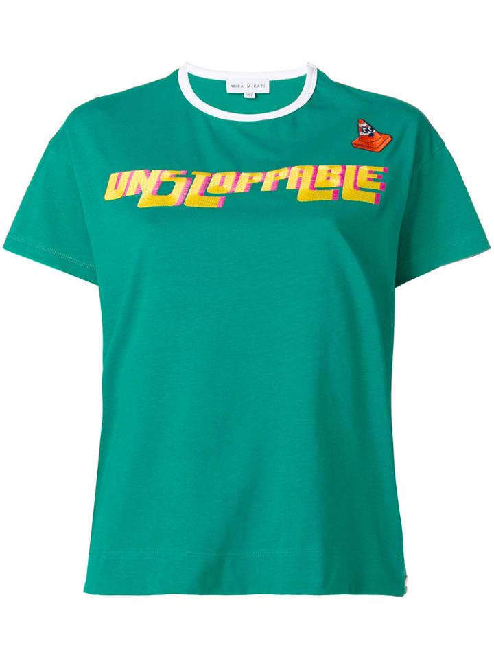 Mira Mikati Unstoppable Embroidered Snap Side T-shirt - Green