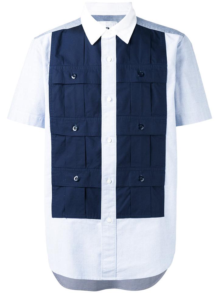 Ganryu Comme Des Garcons - Contrast Shirt - Men - Cotton - S, Blue, Cotton