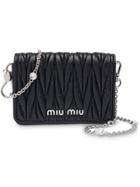 Miu Miu Matelassé Mini Shoulder Bag - Black