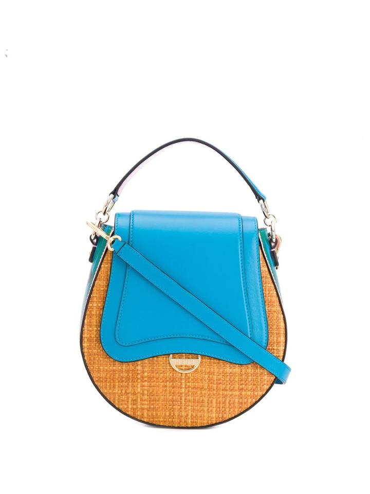 Emilio Pucci Woven Printed Panel Crossbody Bag - Blue