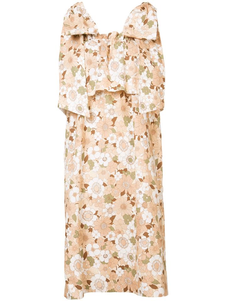 Chloé - Floral Dress - Women - Cotton - 34, Nude/neutrals, Cotton