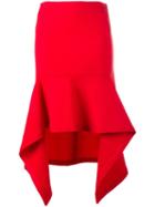 Marni Asymmetric Skirt, Women's, Size: 38, Red, Virgin Wool/polyamide