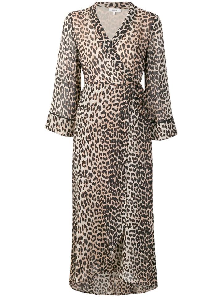 Ganni Mullin Georgette Dress - Brown