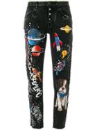 Dolce & Gabbana Boyfriend Planets Printed Jeans - Multicolour