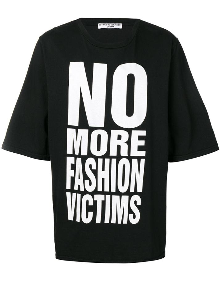 Katharine Hamnett Slogan Print T-shirt - Black