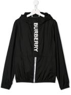 Burberry Kids Hooded Logo Jacket - Black