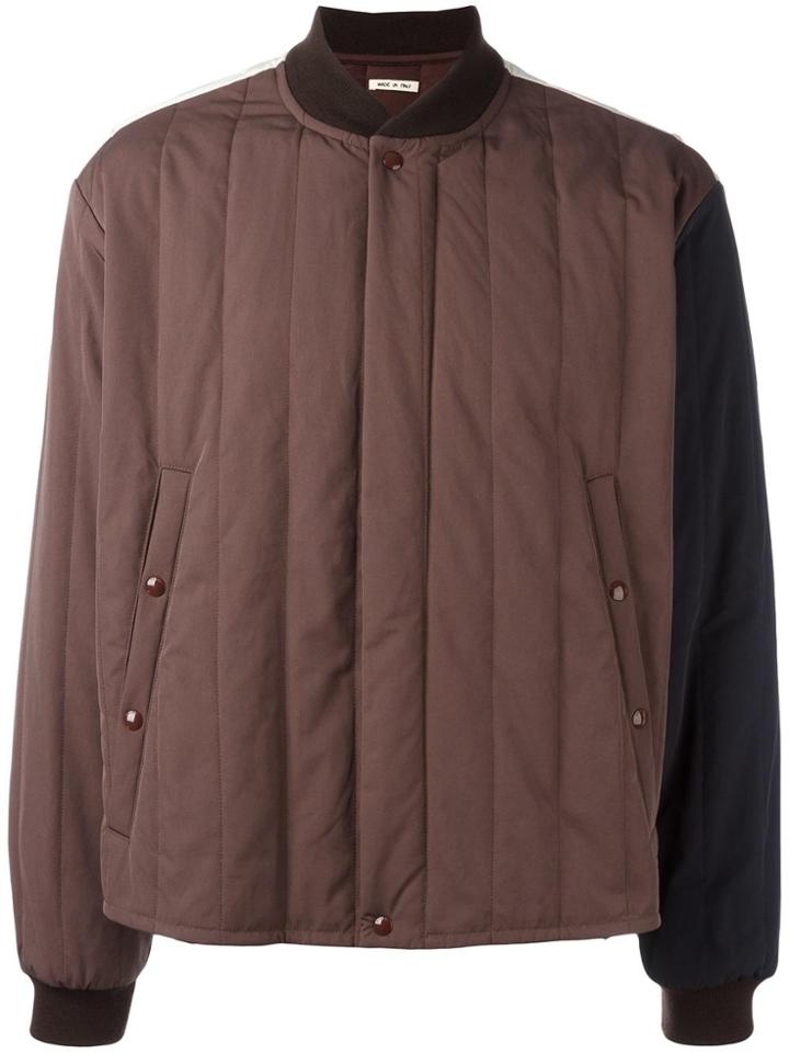Marni Colour Block Bomber Jacket - Brown