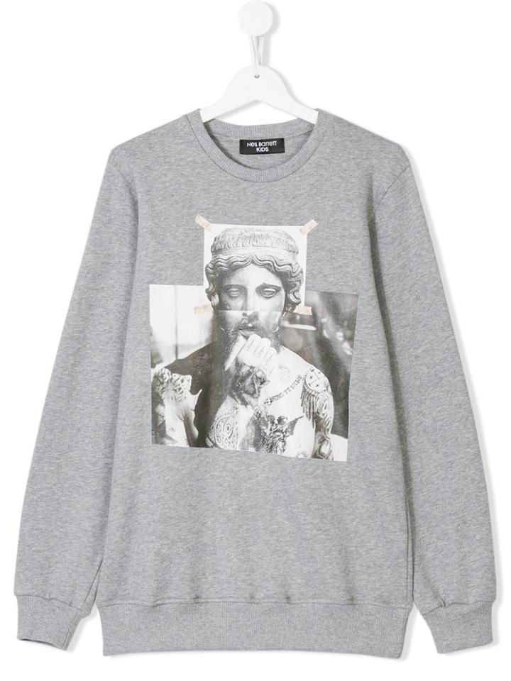 Neil Barrett Kids Teen Graphic-print Sweatshirt - Grey