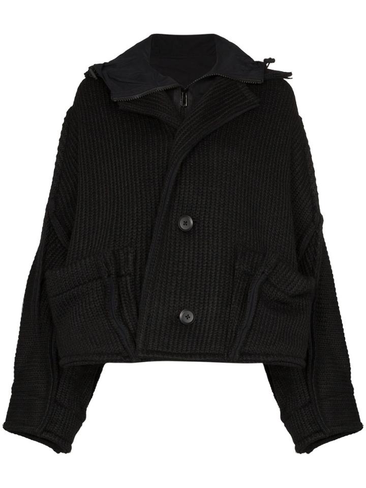 Y-3 Knitted Hooded Jacket - Black