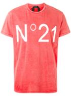 No21 - Logo Print T-shirt - Men - Cotton - 46, Red, Cotton