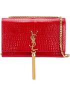 Saint Laurent 'classic Monogram' Shoulder Bag, Women's, Red, Leather/metal