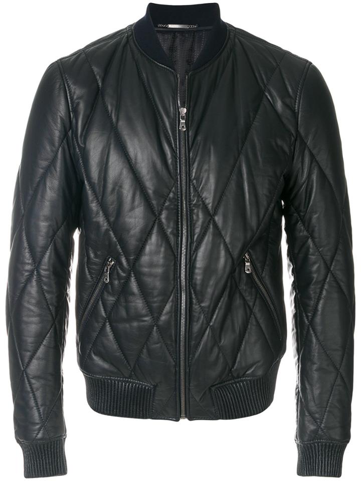 Dolce & Gabbana Quilted Bomber Jacket - Blue